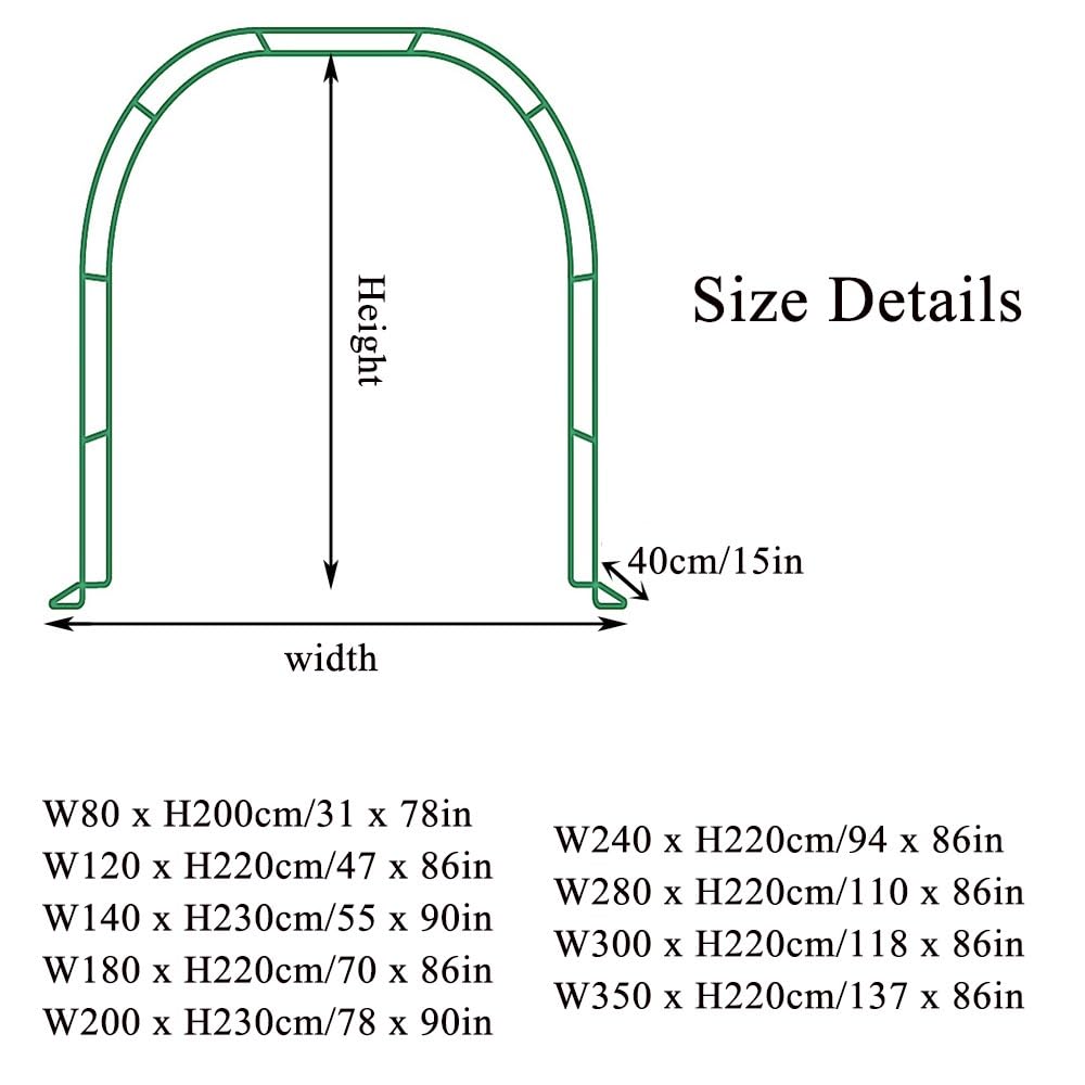 Black Meal GarTrellis Oudoor Plan wspinaczkowy Suppor & Wedding Arch 80 x 200 x 40 cm Idealny na ceremonie i dekoracje, altana do kwiatów i winorośli