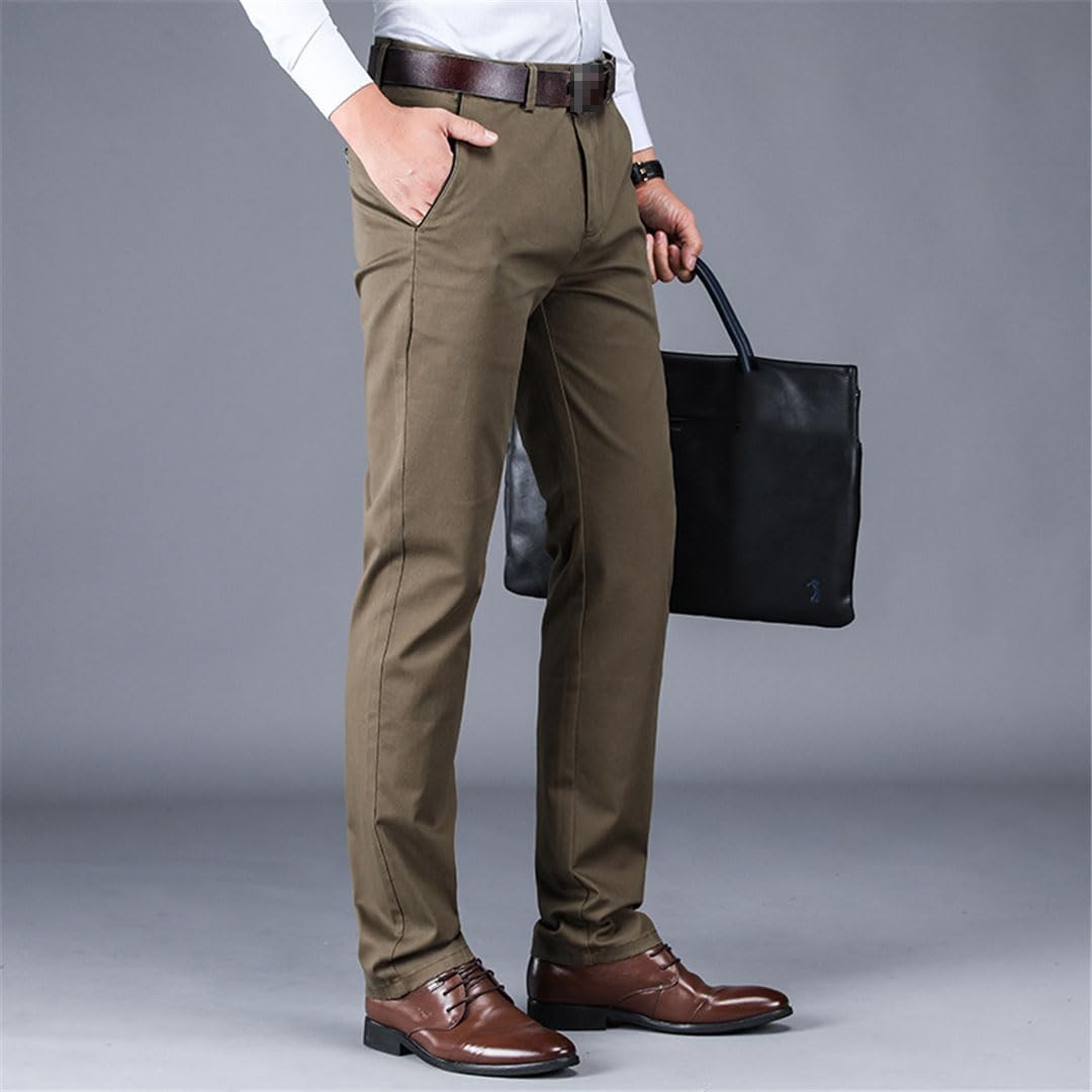 Vogrtcc Pantalones De Hombre Elástico Ajuste Formal Drapeado Trajes Rectos De Gran Tamaño Vestido Pantalón De Oficina De Negocios
