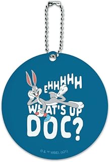 Bugs Bunny What's Up Doc? Round Luggage ID Tag Card Suitcase Carry-On