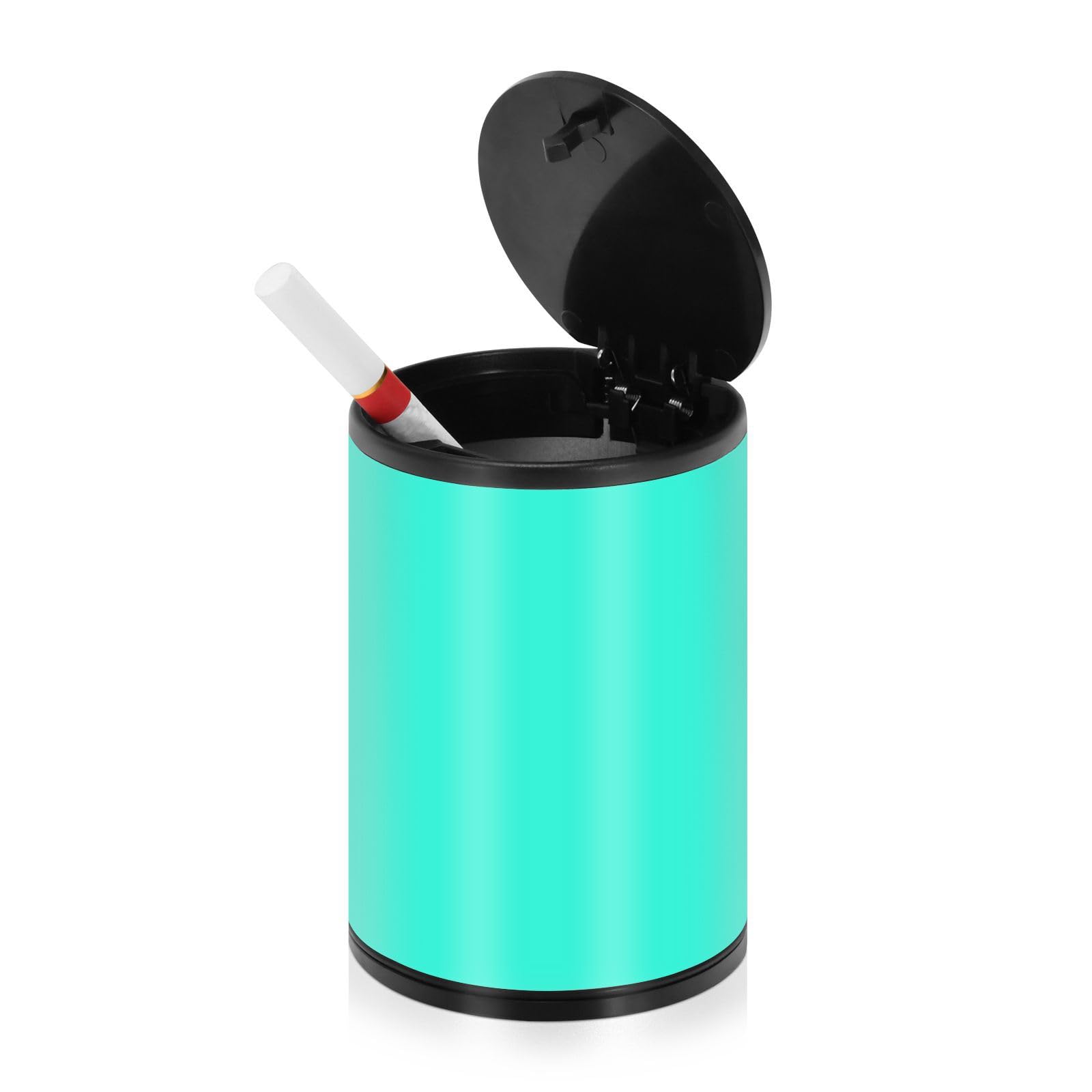 Teal Ashtrays For Cigarettes For Car with Lid Stainless Steel Portable Windproof Ash Tray Sets For Car for Camping Travel