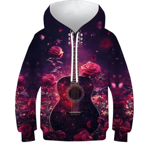 Sweat à capuche Rose Tour Eiffel pour enfants pull 3D fille et garçon