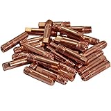 Lndb20pcs極細用チップ コンタクトチップ 溶接チップ 溶接トーチチップ 電気ノズル 溶接ノズル 接触チップ ガスシールド 溶接アクセサリー レッド銅 半自動溶接機 15AK MIG 溶接トーチ接触先端 (0.8)