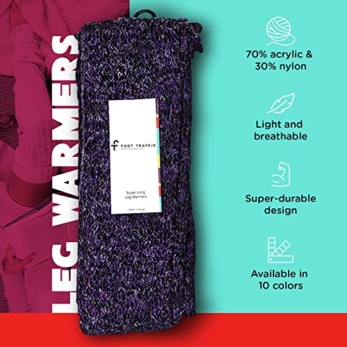 Foot Traffic Women's Cable-Knit Leg Warmers (Violet, Super Long)2