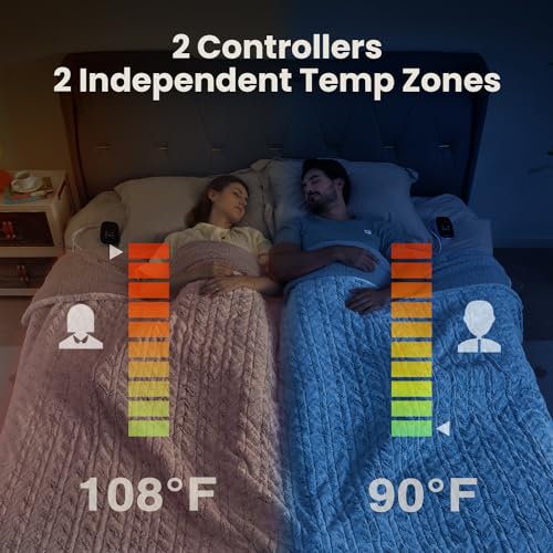 Image of Bearhug Electric Blanket King Size 100 inch x 90 inch Dual Controllers Heated Blanket, 10 Heat Settings, 1-12 Hour Auto Shut-Off, Faux Fur & Sherpa Dual-Sided, Machine Washable, Gift-Ready Elegant Packaging