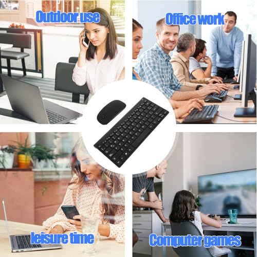 Teclado y ratón inalámbricos CRAFTHROU con acabado elegante de resina 3