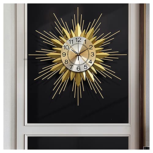 Horloge murale silencieuse sans tic-tac à quartz moderne dorée