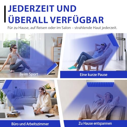 Bräunungslicht Solarium Portable Tanning Lamp für Home Gesichtsbräunung Tageslicht für Gesicht und Körper für zu Hause with Adjustable Stand and Hanging Hooks