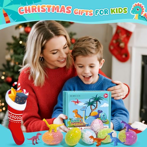Bofuoos Badebomben Geschenke für Kinder mit Dinosaurier Spielzeug im Inneren, 9 Stück Kindertagsgeschenke für Kinder, Personalisierte Geburtstagsgeschenk für Jungen und Mädchen (36+ Monate)