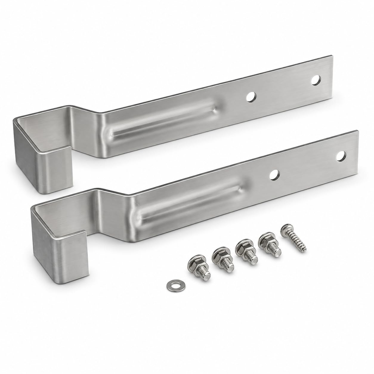 Stainless Steel Speed Rail Hanger by Glownary – 7.75 Inches X 1.06 Inches, Stainless Steel, Silver, Pack of 2, Model 712b55hang