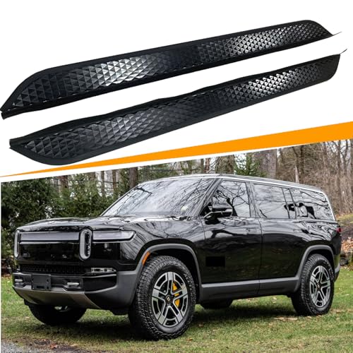Estribos laterales para Rivian R1S 2021-2026 negro aluminio
