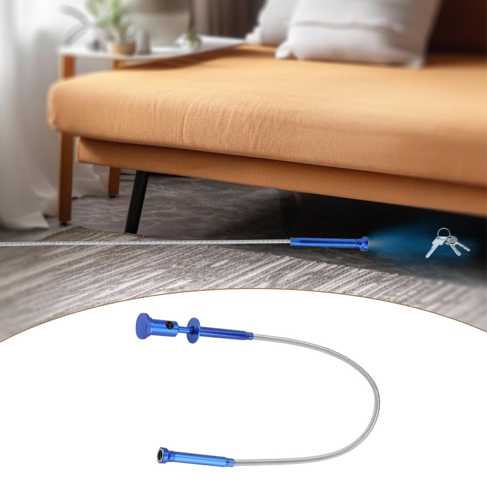 Herramienta de recogida de garra flexible, recogida de imán retráctil de aleación de 4 garras con iluminación LED Herramientas de limpieza de drenaje Recogedor de basura Herramienta de recogida