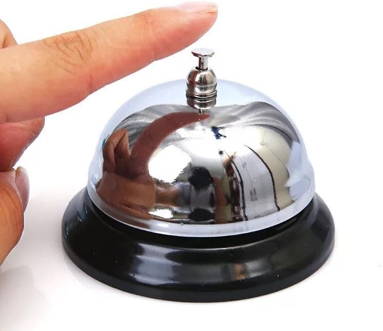 Counter Bell Reception Call Bells Chrome Kitchen Bell Service for the Porter Restaurant Bar Hotel Shop, School, Hospital, Pet Training,Attention Ringer Waiter Servant Service