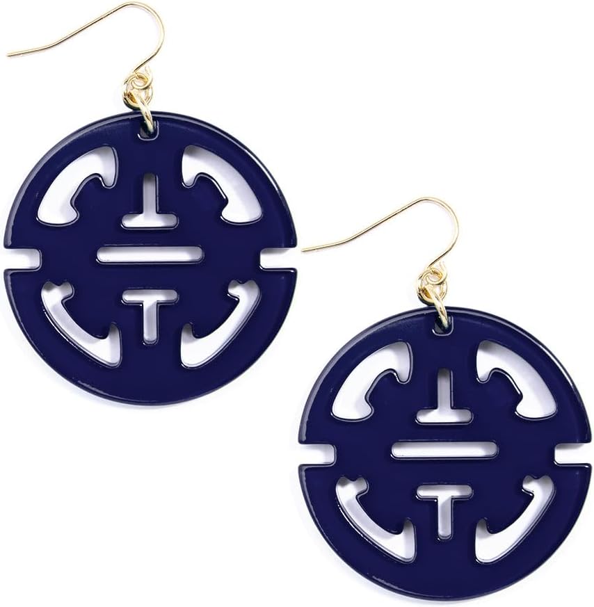 ZENZII Circular Resin Drop Lightweight Earrings for Women Girls Traveling Pendant Earring