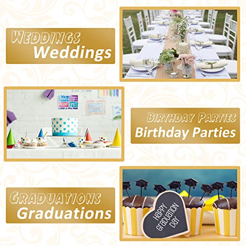 15 Pieces Disposable Tablecloths Table Covers For Rectangle Table White And Gold Plastic 54 X 108 Waterproof Dot Confetti Table Cloths For Wedding Parties Decorations #TOP5