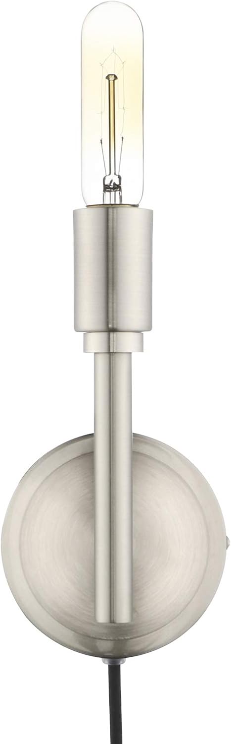 Phansthy Wall Sconce with Switch Simplicity Plug in Wall Sconce Set of Two (Brushed)
