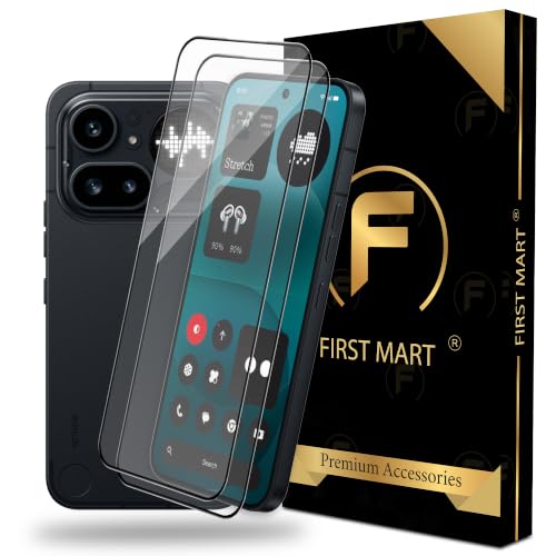Image of FIRST MART Tempered Glass Screen Protector for Nothing Phone 4A Pro - Full-Glue Screen Guard, 3D Edge to Edge, HD Clear, Bubble-Free, Case-Friendly, Black, Pack of 2