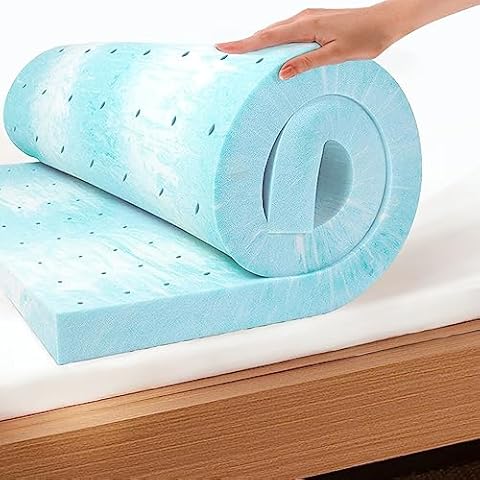EGO Topper 2 Inch Twin Memory Foam Mattress Topper, Cooling Gel Foam Mattress Topper for Pressure Relief, Ventilated Design Bed Topper in a Box, CertiPUR-US Certified, 38"×75", Medium