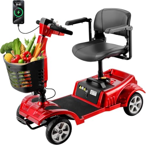 Z02 Scooter Eléctrico 4 Ruedas para Mayores, 350W, 20 km, Cesta Desmontable