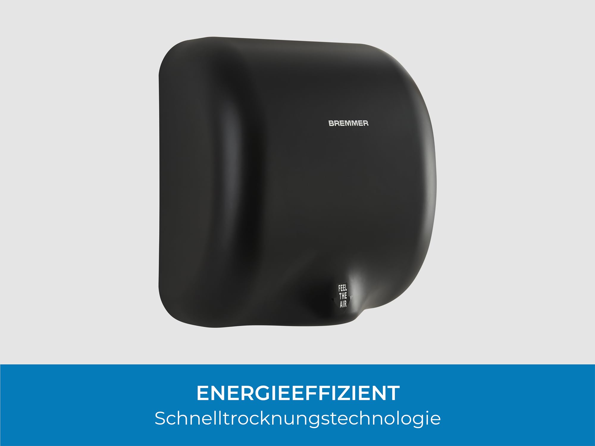 Bremmer Generic Turbo-Händetrockner | Hochgeschwindigkeits-Niedrigenergie-Trockner | Umweltfreundlicher elektrischer Händetrockner für Toiletten | Händetrockner für Toiletten (schwarz)