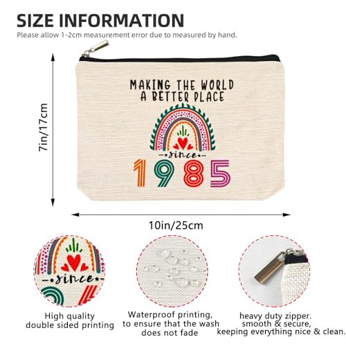 40th Birthday Gifts Women Makeup Bag, Happy 40th Birthday Decorations Woman, Best 40 Year Old Gifts Ideas for Her, Mom, Wife, Sister, Mothers Day, 1985 Anniversary Party Favors, Christmas2