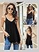 SUNAELIA Women's Black Chiffon V-Neck Tank Top - Flowy Backless Adjustable Strap Summer Camisole