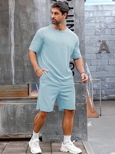 Image of Vogaan Men's T-Shirt and Shorts Set | Top & Shorts Night Suits Set | Night Wear for Men