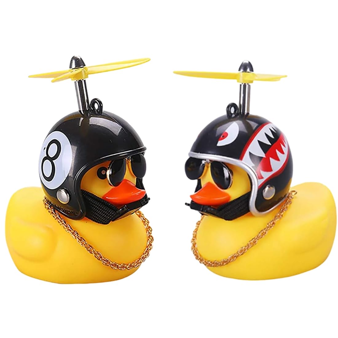 EIHI Campanello per Bicicletta per Anatra, Campanello per Bicicletta per Bambino, Decorazioni per Bici D'Anatra,Giallo Anatra con Casco per Bambini, Adolescenti e Adulti, 2 pezzo