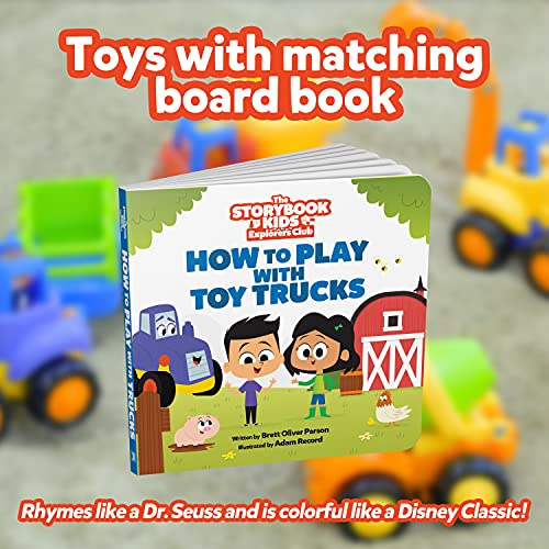 Construction Play Set for Kids Ages 1, 2, 3, 4 Years Old - Toddler Toy Truck Set with Matching Book - Push & Pull… - Image 7