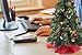 Prextex Christmas Tree 22 Inch with Ornaments and Warm White Lights - Table Christmas Tree with Lights for Desks, Shelves with Ornaments, Topper and Red Cloth Stand for Festive Small Tabletop Display