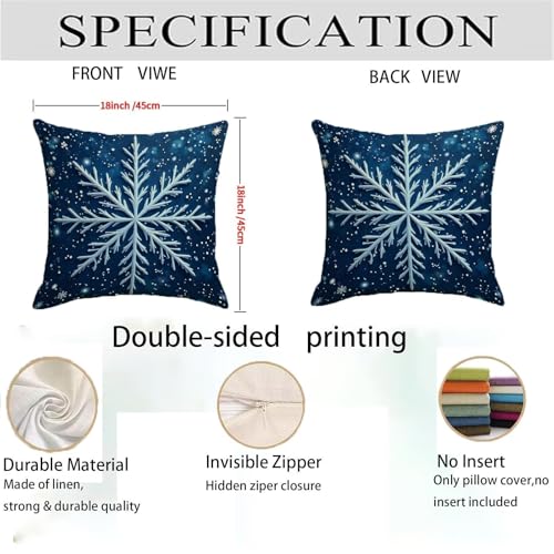 Housse de coussin Noël bleu foncé pour décoration de salon chaleureuse - 5