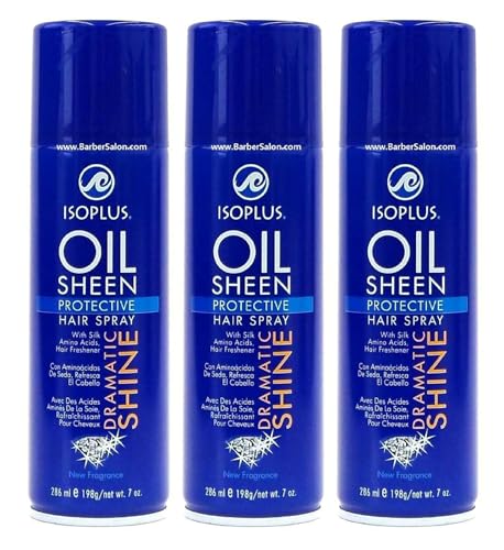 Isoplus Oil Sheen Hairspray 7 oz. Regular (Pack de 3)