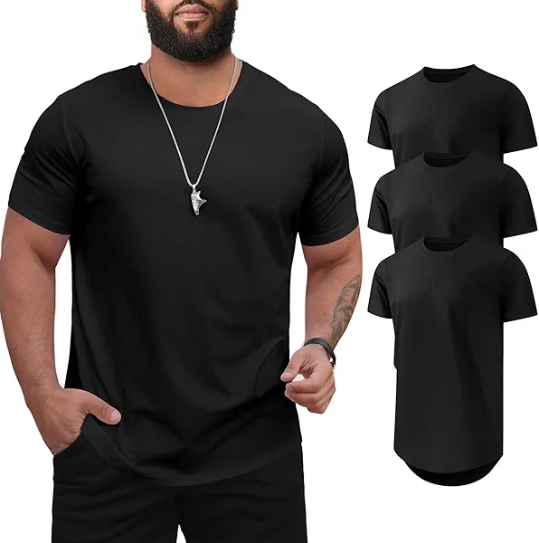 Mancozy Men's 3XL-8XL Big and Tall T-Shirts Casual Stretch Short-Sleeve Shirts for Men