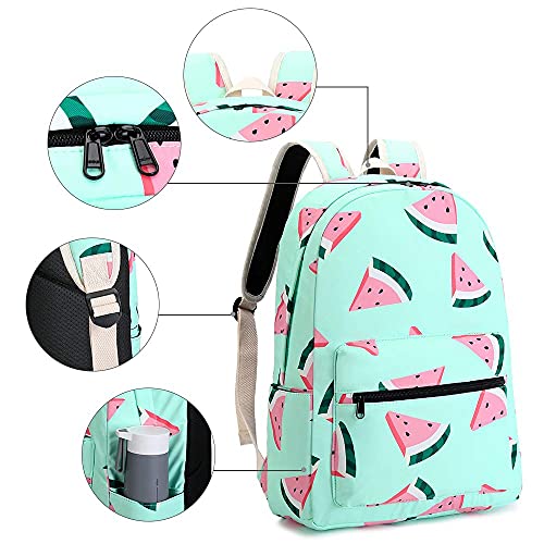 Camtop Backpack For Teen Girls Kids School Bookbag Lunch Box Set (Y0080-3 Watermelon-Mint Green) #TOP5