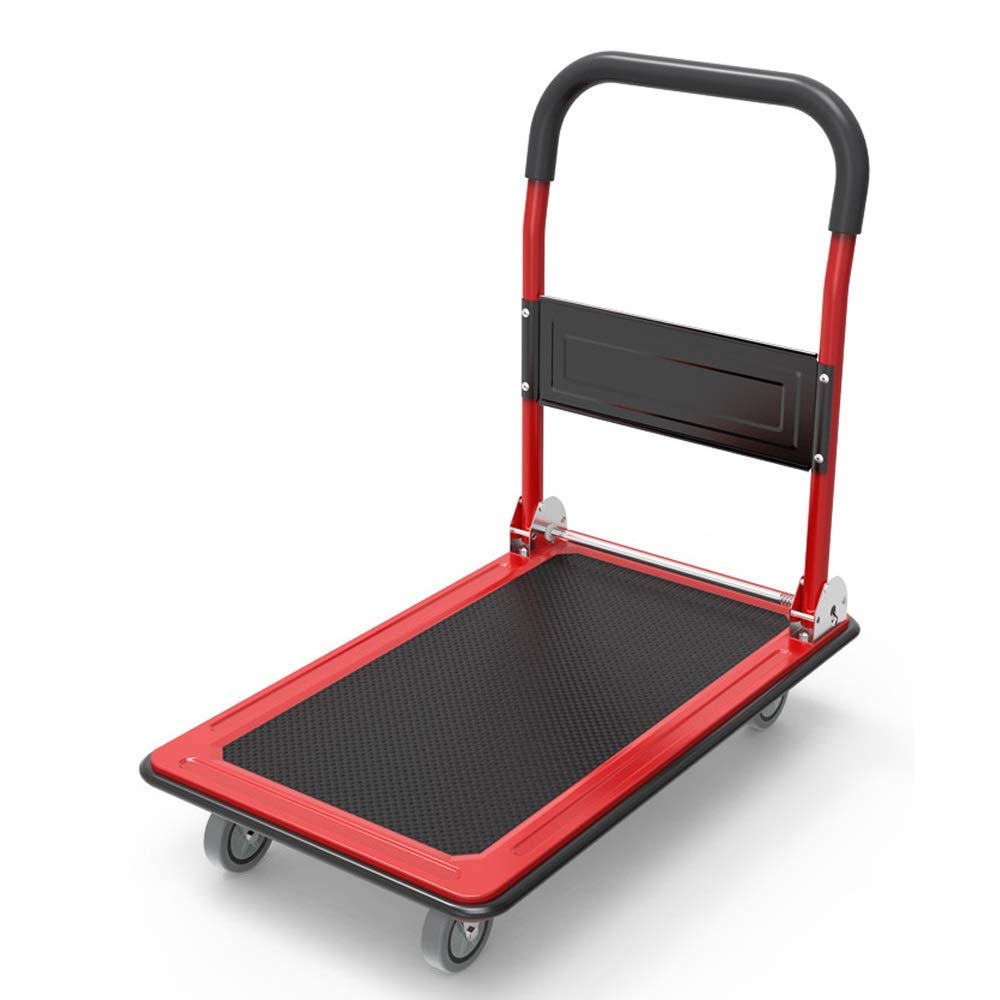DXDXZDXLUF Trolley-Flat Truck Cargo Truck Outdoor Luggage Pull cart Four-Wheeled Folding Trailer Household Stroller