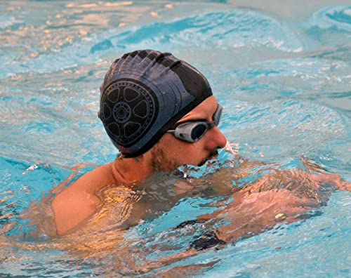 PNEU Silicone Swimming Cap, Black - Image 3