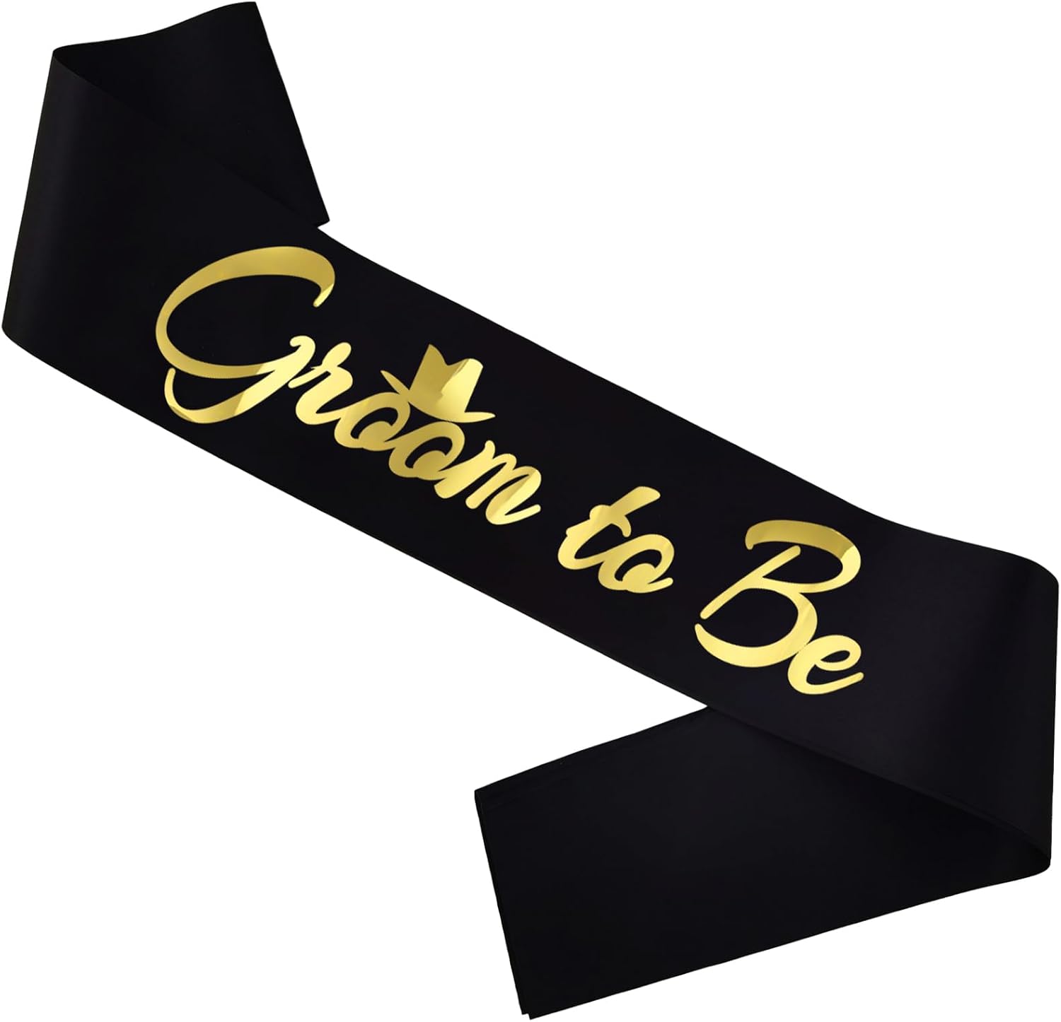 Groom to Be Sash, Funny Bachelor Sashes for Future Groom Engagement Gift Idea Wedding Party Decorations Bachelorette Party Supplies, Black + Gold(Groom to Be)