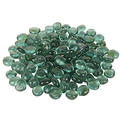 Image of Color Stone Decorative Shiny Glossy Flower Glass Pebbles for Vase Fillers Plant Pots Home Table Garden & Outdoor Decoration (Clear Green 4Kg)