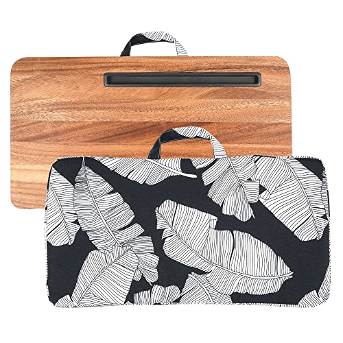 Yifan Laptop Lap Desk With Cushion, Walnut Wood Platform Laptop Lap Desk With Phone Holder And Anti-Slip Stopper (Fits Up To 17 Inches Laptops) #TOP5