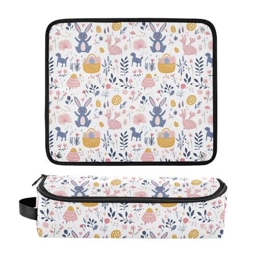Bolsa de viaje resistente al calor Chick Easter Marble para herramientas de cabello, tapete aislante para planchas, rizador y accesorios de cuidado capilar, organizador portátil miniatura 3