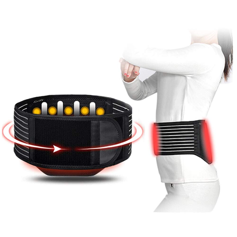 Soporte Lumbar Cinturón Ajustable Compresión Y Transpirable - para Gimnasio,Postura,Trabajo,DolorAlivio,Imán Tratamiento (Tamaño : L)