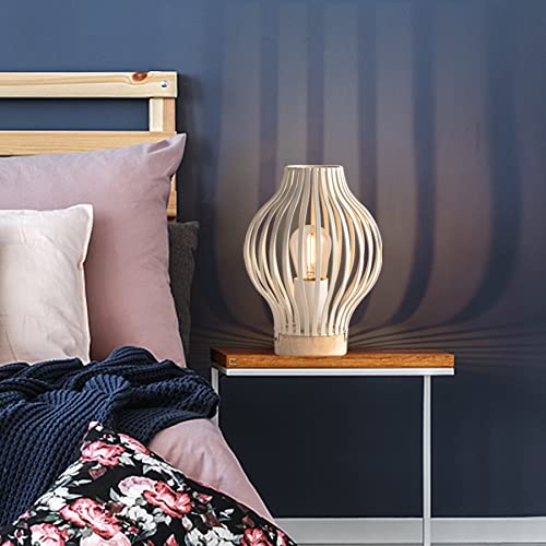 Qrf Battery Operated Table Lamp, Metal Cage Cordless Lamp Bedside Lamp With Timer, Battery Powered Night Light For Living Room Bedroom Christmas Weddings Parties Patio Indoors Outdoors #TOP7