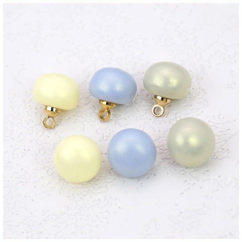 50/100PCS 10MM Białe żółte perłowe guziki do chleba Guziki perłowe do szycia(Light Blue,16L=10.0MM 50pcs)