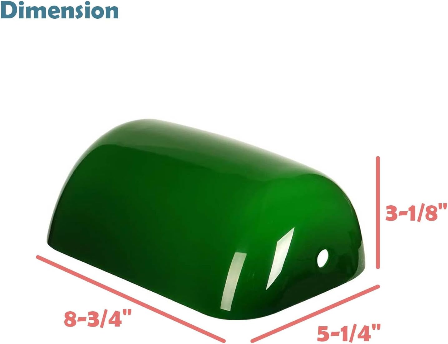 Aspen Creative 23601-21, Green Cased Glass Shade For Bankers, Piano, and Pharmacy Lamps, 8-3/4" L x 5-1/4" W x 3-1/8" H