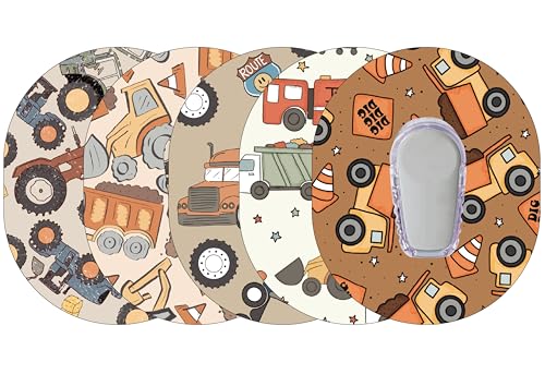 Glucomart Adhesive Patches for Dexcom G6 (5 Count) – Maximum Strength CGM Patches, Pair with Glucomart G6 Stickers, Waterproof & Hypoallergenic (Vehicles Variety Pack) (G6)