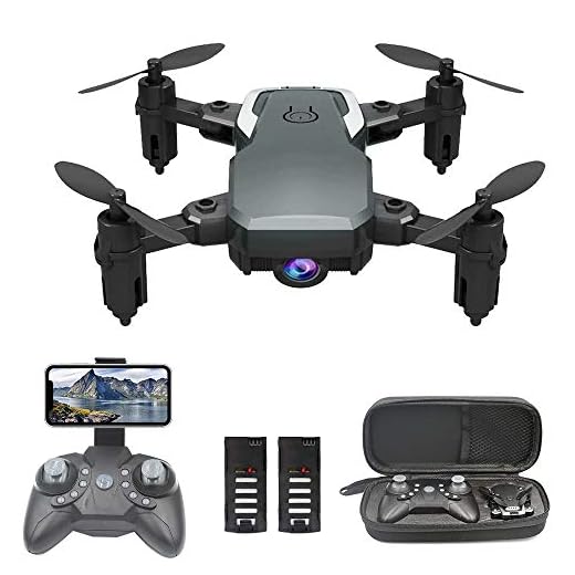 OBEST Mini Dron con Cámara 1080P HD, RC Quadcopter Plegable por App o 2.4GHz Control Remot, Giro de 360 °, Sigue la Trayectoria de Vuelo, 2 Baterías, Regalos de Juguetes para Niños, Negro