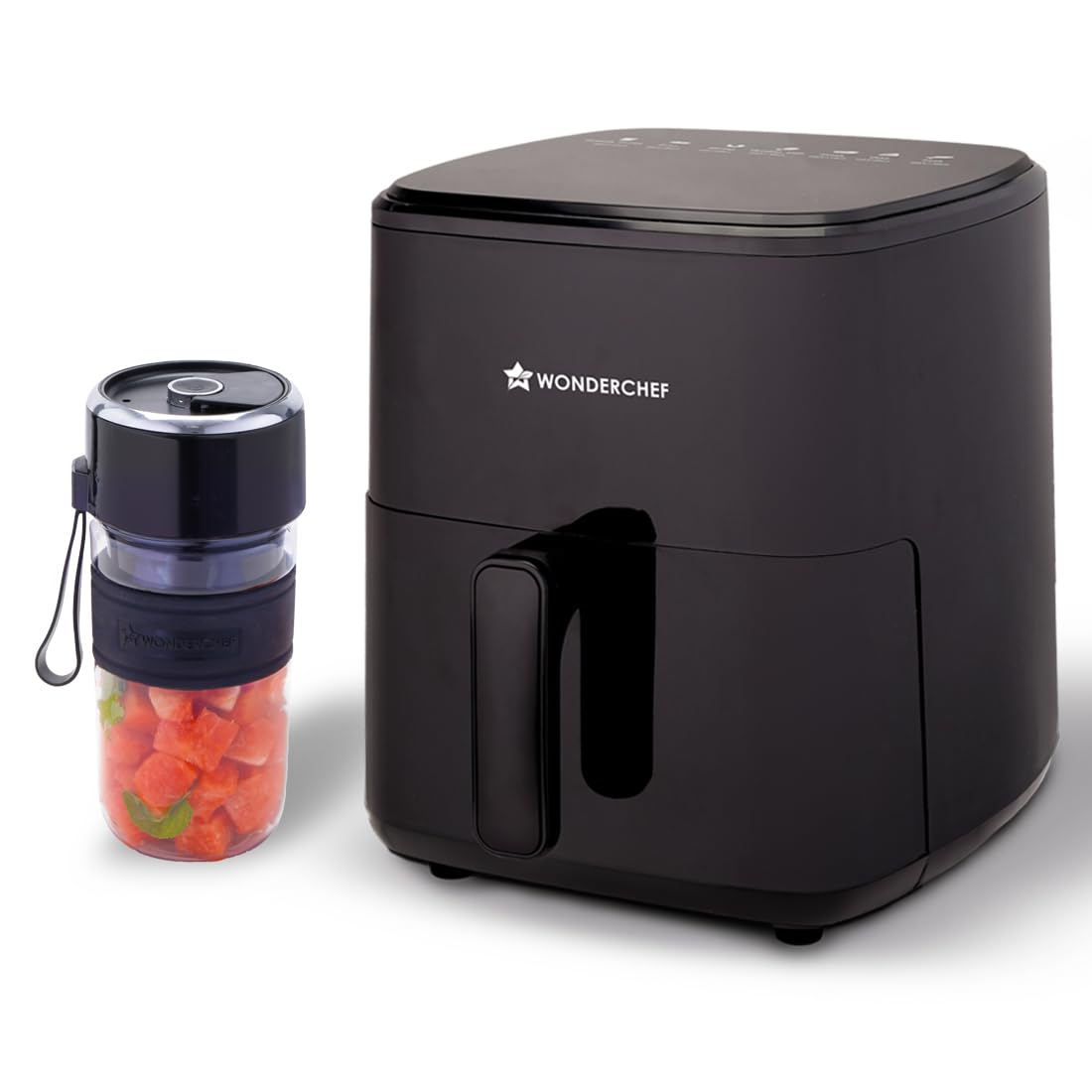 Wonderchef Evita Air Fryer + Nutri-Cup Zip Portable Blender | Festive Gift | 5L Air Fryer Capacity to Bake, Grill, Roast, Fry with 7 Pre-Set Functions | Portable Blender with Ready-to-sip Lid-image-11