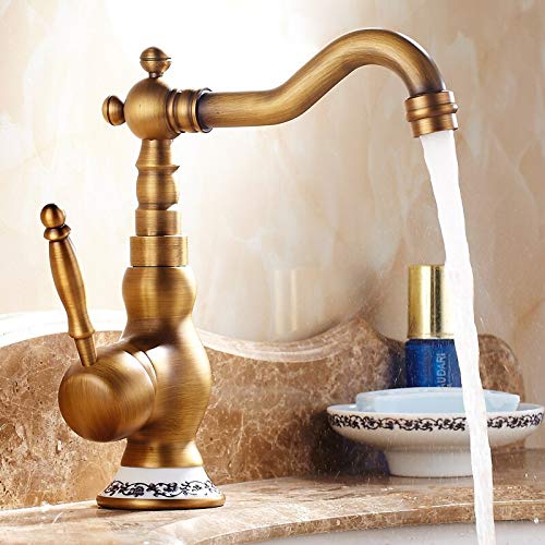 Mitigeur salle de bain cuisine rotatif évier vasque laiton