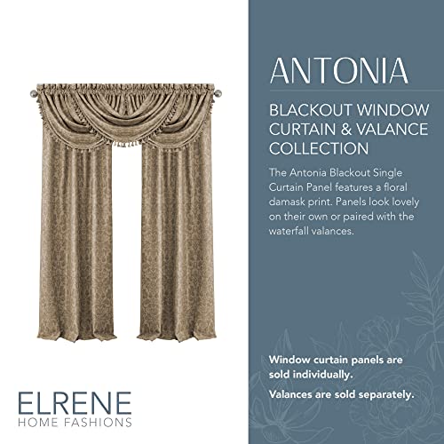 Elrene Blackout Rod Pocket/Back Tab Window Curtain Panel, Fabric, Taupe, 52" W x 84" L (Pack of 1), W 52" x L 84" (1 Panels) - Image 2