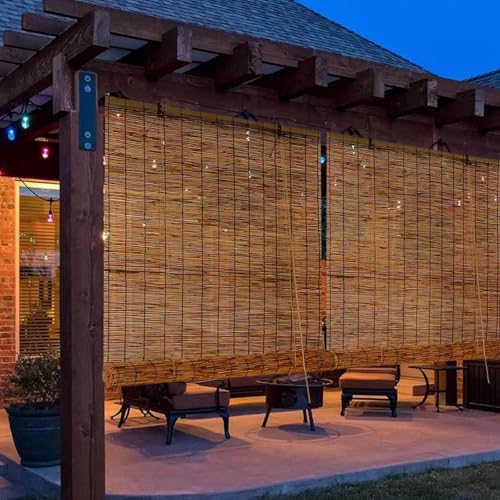 Bamboo Shade Blinds for Outdoor, 16" - 80" W Natural