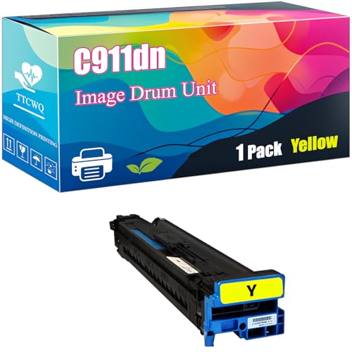 C911dn Image Drum Unit Compatible for Okidata OKI C911dn C931 C931dn Printers, with Chip, High Yield 40000 Pages, Clear Printing (Yellow)